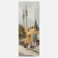 Sufi-Grabanlage in Mahan by Misha Shahbazian, Aquarell, sold May 2021