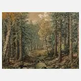 Theodor Emil Auerswald, Spätsommerliche Waldlichtung, Öl auf Leinwand