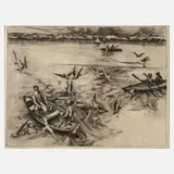 Christel Blume-Benzler, "Auf dem See", Radierung mit schönem Plattenton