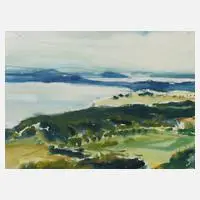 Hanns Georgi, Seenlandschaft, Aquarell über Graphit