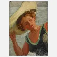 Walther Gasch, Frauenportrait, 1911, Öl auf Leinwand (nicht auf Keilrahmen aufgespannt)