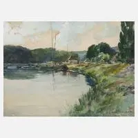 Max Heiland, Saale bei Wettin, 1912, Aquarell
