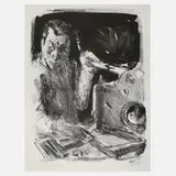 Bernhard Heisig, "Der Steindrucker", Lithographie
