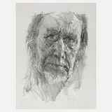 Prof. Bernhard Heisig, Selbstbildnis, Lithographie