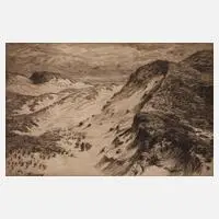 Prof. Bruno Héroux, "Dünenlandschaft", Radierung