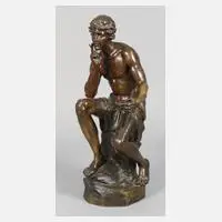 Emil Carlier, Sitzender Gelehrter, Bronze