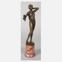 Prof. Karl Tuch, Frau mit Spiegel, Bronze
