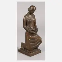 Prof. Kurt Schmid-Ehmen, Frau kniend, Bronze