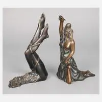 Gilbert Kruft, Paar Buchstützen, Bronze