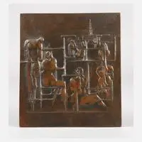 Vincente Kućma, Bronzerelief, Bronze