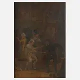 F. X. Mettenleiter, Kneipenszene, Öl auf grober Leinwand