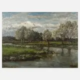 Willem Roelofs, "Die Brekel bei Lochem in Holland", 1872, Zeichnung