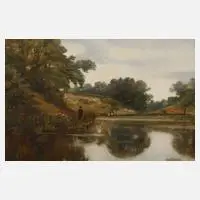 L. Y. Smith, Am Weiher, 1888, Öl auf Leinwand