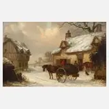 Thomas Smythe, An einem Wintertag, Öl auf Holztafel
