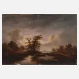 Romantiker, Nocturne, Öl auf Karton