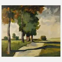 Hermann Böbel, „Landstraße“, Öl auf Leinwand