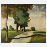 Hermann Böbel, „Landstraße“, Öl auf Leinwand