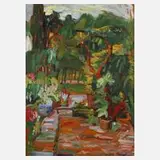 Albert Ernst, Gartenstück, Öl auf Sperrholz