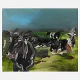 Rainer Fetting, "Kühe", 1985, Öl auf Leinwand
