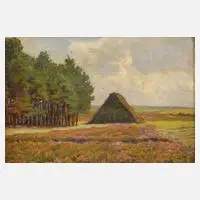 Lilla Gäde, „Schafstall“, Öl auf Leinwand und auf Karton kaschiert