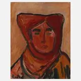 Jozef Ilečko, Frauenportrait, Öl auf Pappe