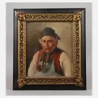 F. Kerkau, Männerportrait, 1921, Öl auf Leinwand