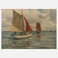 "Halligboote" by Paul Lehmann-Brauns, Öl auf Leinwand, sold Oct 2020