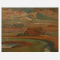 Wilhelm Laage, Norddeutsche Landschaft, Gouache