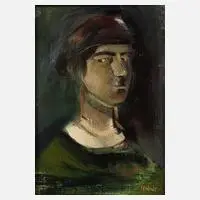 A. Molnar, Herrenportrait, Öl auf Sperrholz