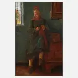 Anders Montan, Junge Frau im Interieur, 1899, Öl auf Holz