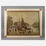 Franz Max Richter-Reich, Blumenmarkt in Amsterdam, Öl auf Leinwand