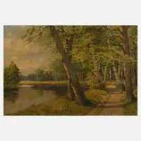 H. Schober, Seelandschaft, Öl auf Leinwand