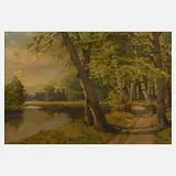 H. Schober, Seelandschaft, Öl auf Leinwand
