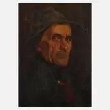 Reinhold Schweitzer, Herrenportrait, Öl auf Holztafel