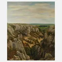 B. Sizes, Felsige Landschaft, Öl auf Leinwand