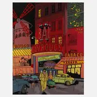 Nikos Tziotis, Moulin Rouge, Acryl auf Leinwand