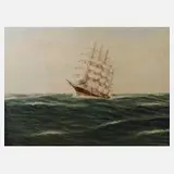 Edmund Völz, Segler im Wind, Öl auf Leinwand und Keilrahmen