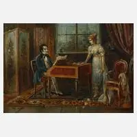 Otto Werner, Schubert am Spinett, Öl auf Leinwand