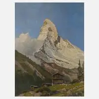 Julius Gold, Blick zum Matterhorn, Öl auf Leinwand
