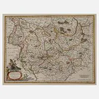 Willem Blaeu, Karte Umgebung von Magdeburg, Kupferstich