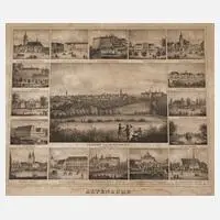 Gustav Frank, Souvenirblatt Altenburg, Lithographie