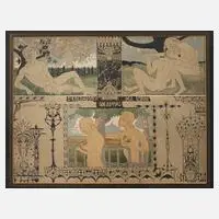 Junge Liebe by Johann Michael Bossard, Farblithographie, sold Oct 2020
