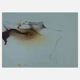 Bruno Bruni, Leda mit den Schwänen, Farblithographie