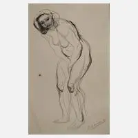 Prof. Arno Breker, Weiblicher Akt, 1900, Lithographie auf hellgrauem Papier