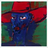 Rainer Fetting, Selbst (blauer Kopf mit rotem Hut)