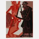 Prof. Hap Grieshaber, "Der Blutvogt", Farbholzschnitt