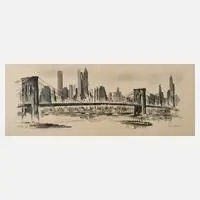 John Haymson, Skyline von New York, Farblithografie