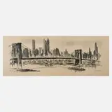 John Haymson, Skyline von New York, Farblithografie