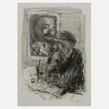 Bernhard Heisig, "Gespräch mit dem Genossen Lenin", Lithographie