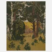 Hans Holzmüller, Waldstück, Farblithographie